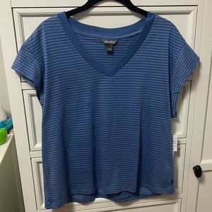 Eddie Bauer Striped V-Neck Top
